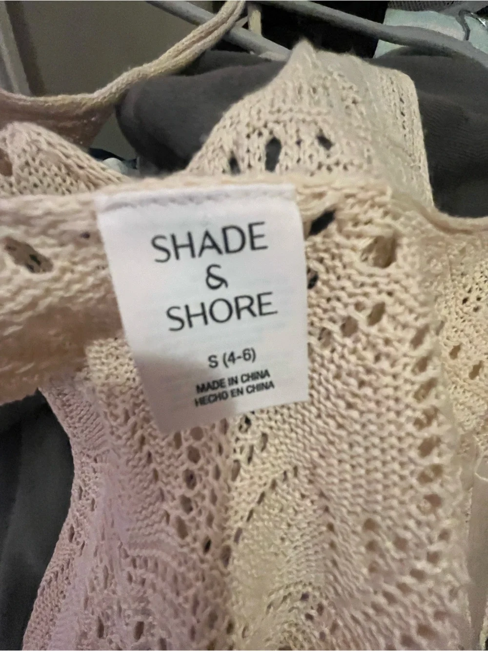 NWOT - Shade & Shore Cream Crochet Knit Swim Cover-Up Mini Dress - Size S (4-6)